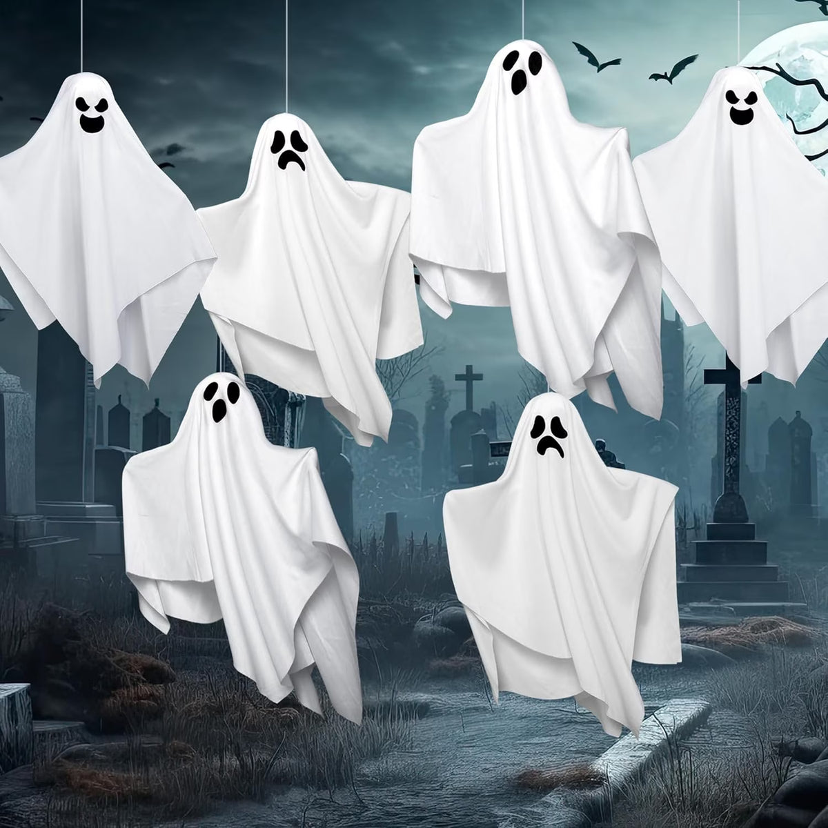 19.6 in Hanging Ghost Swarm – 6 Pack