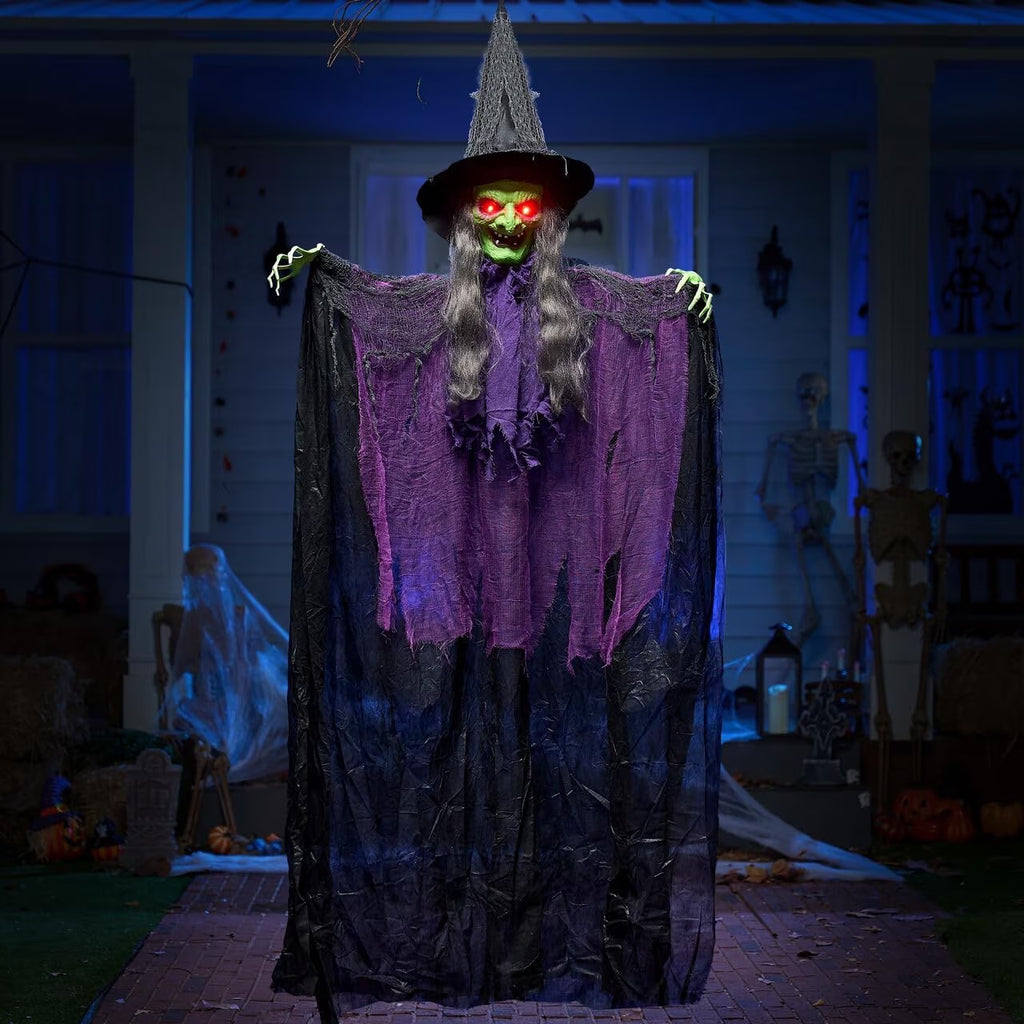 72″ Sound-Activated Hanging Witch