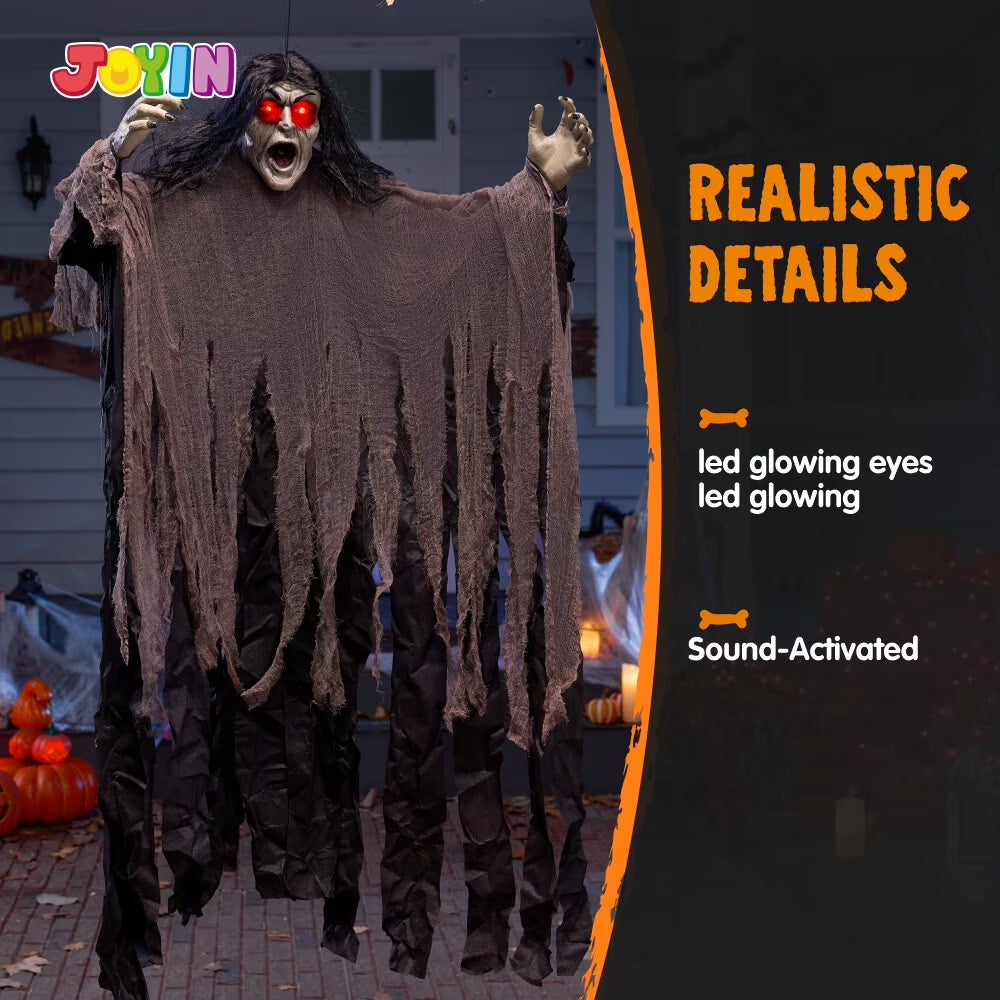 Halloween Decorations Outdoor,Zombie Groundbreaker with Green Face and Lighted Eyes for Graveyard,Outdoor Scary Halloween Yard Decorations,Haunted House Decorations