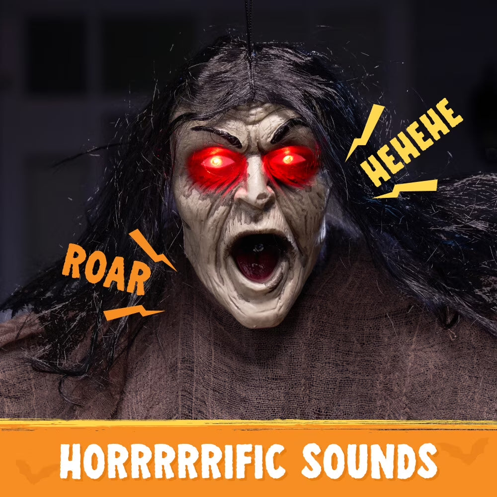 Halloween Decorations Outdoor,Zombie Groundbreaker with Green Face and Lighted Eyes for Graveyard,Outdoor Scary Halloween Yard Decorations,Haunted House Decorations