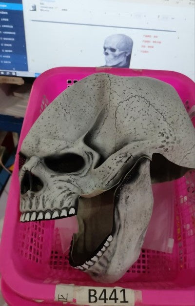 Movable-Jaw Full-Head Skull Mask