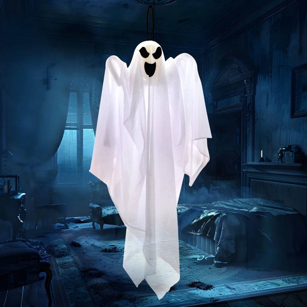 Hanging Ghost Halloween Decorations Outdoor,27.5" Cute Flying Ghosts Outdoor Hanging Halloween Decorations Yard Decorations