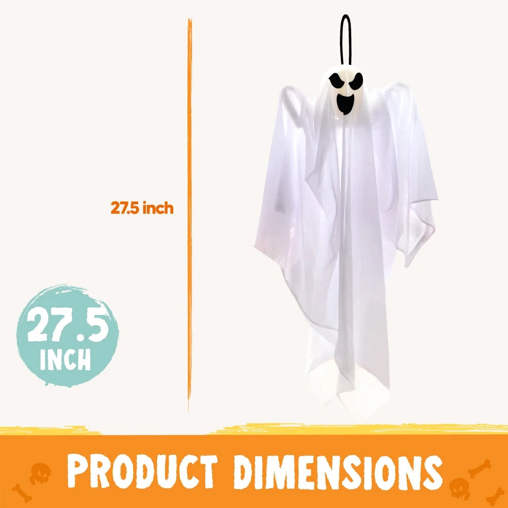 Hanging Ghost Halloween Decorations Outdoor,27.5" Cute Flying Ghosts Outdoor Hanging Halloween Decorations Yard Decorations