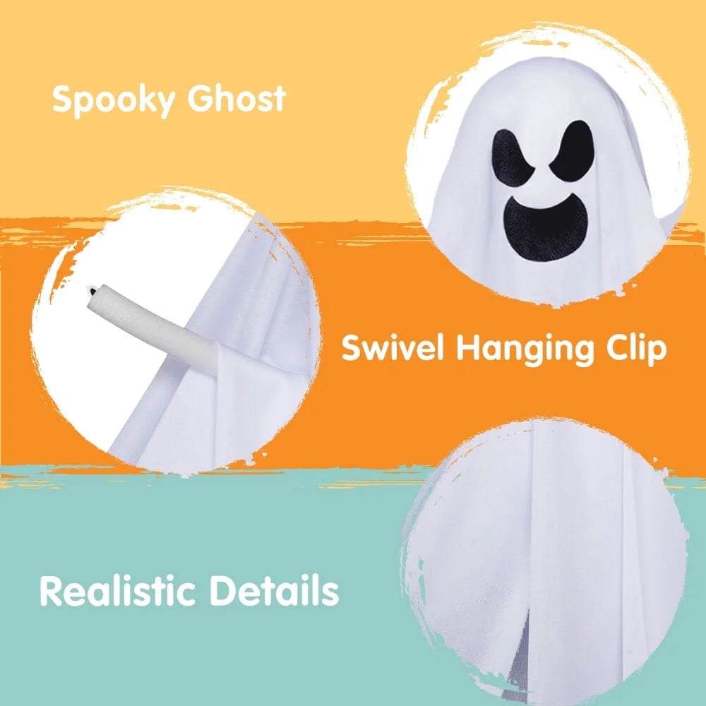 Hanging Ghost Halloween Decorations Outdoor,27.5" Cute Flying Ghosts Outdoor Hanging Halloween Decorations Yard Decorations