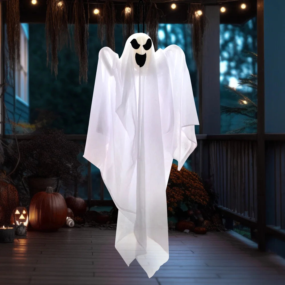 Hanging Ghost Halloween Decorations Outdoor,27.5" Cute Flying Ghosts Outdoor Hanging Halloween Decorations Yard Decorations