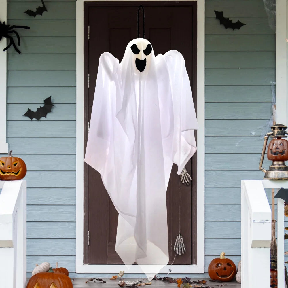 Hanging Ghost Halloween Decorations Outdoor,27.5" Cute Flying Ghosts Outdoor Hanging Halloween Decorations Yard Decorations